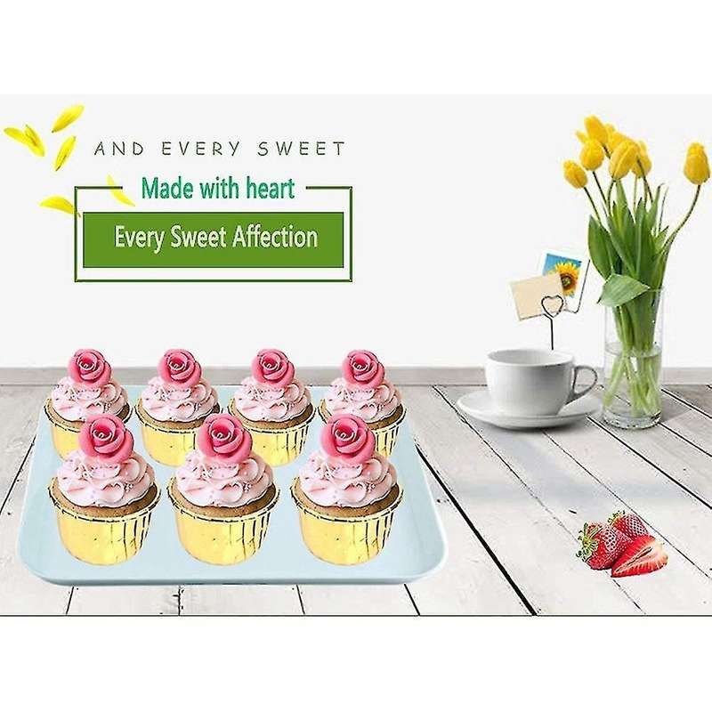 Aluminum Foil Cupcake Wrappers Cupcake for Parties Baking 50pcs A