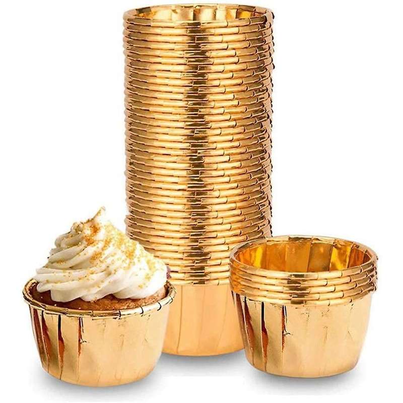 Aluminum Foil Cupcake Wrappers Cupcake for Parties Baking 50pcs A