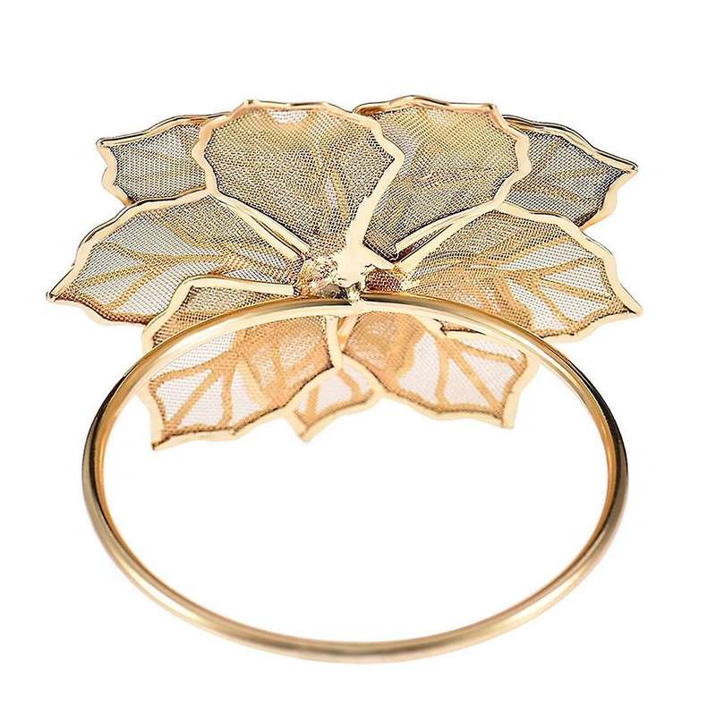 12pcs Alloy Flower Design Napkin Rings for Wedding Receptions