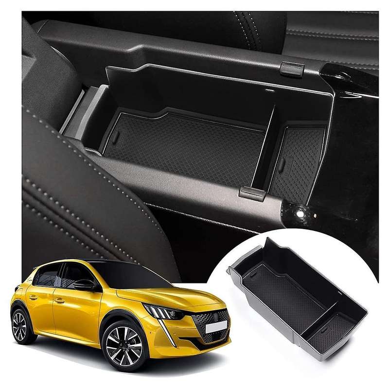 Centre Console Armrest Storage Box for Peugeot 2008 2020 2021,black