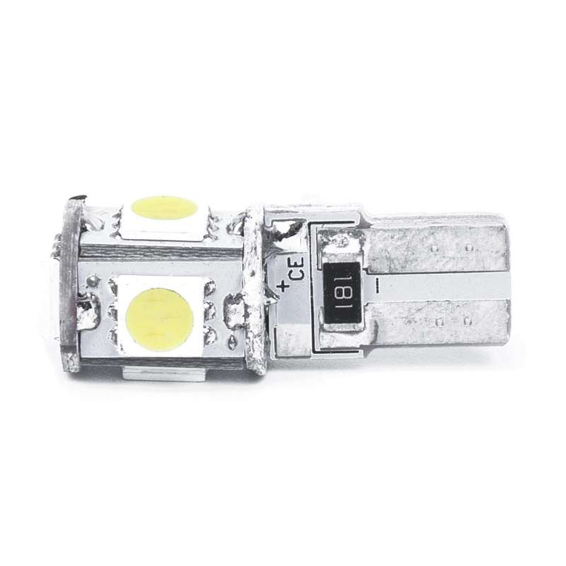 2x Ampoule 5 Led Smd W5w T10 Blanc Xenon Veilleuse Lumiere Voiture