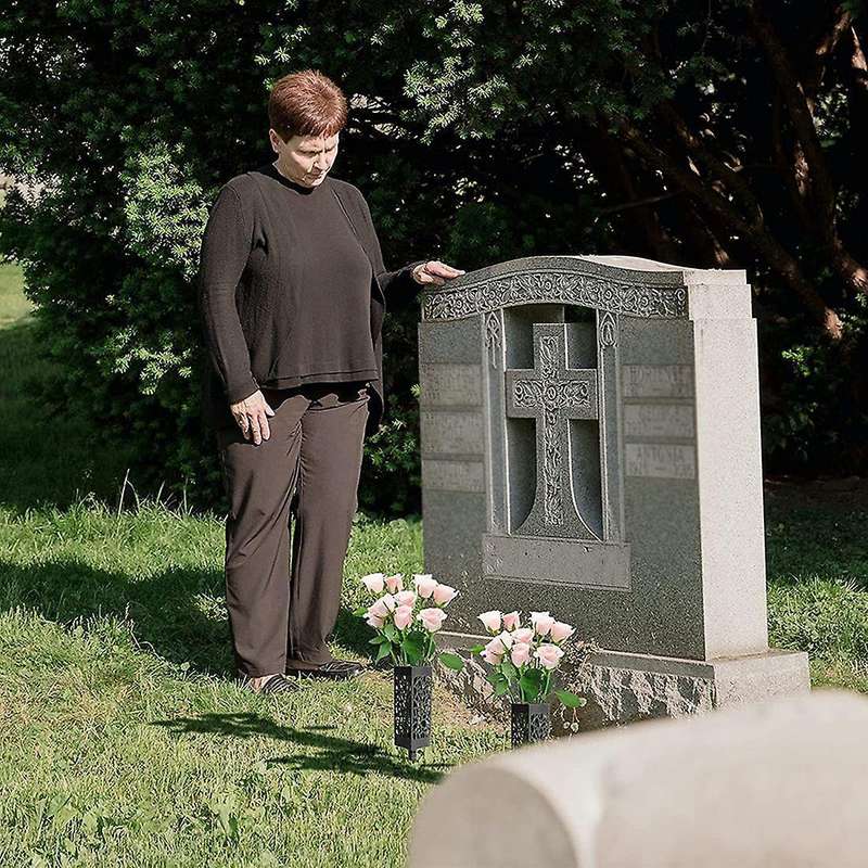 2 Pack Tombstone Memorial Tombstone Decor with Pile Drainage Hole