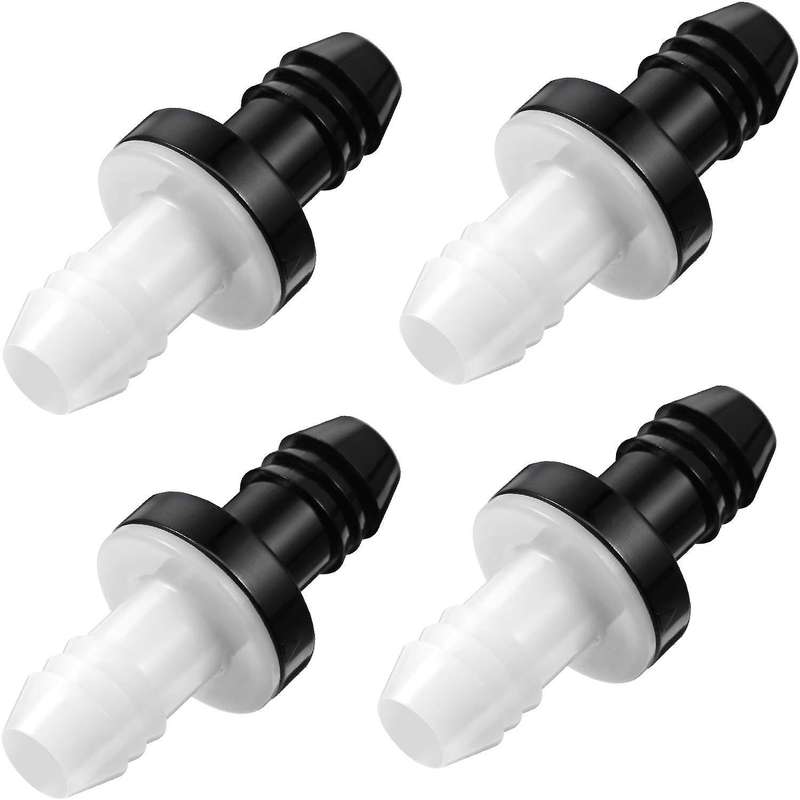 4 Pcs Check Valve 3/8 Inch 10 Mm Abs Plug-in Check Valve Fuel Oil