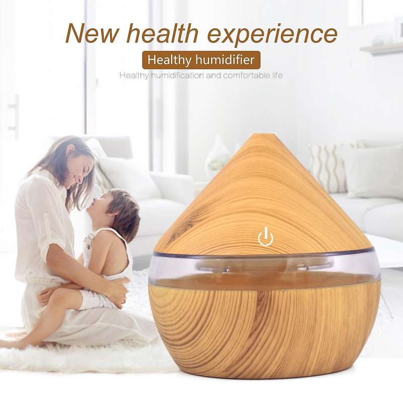 Cool Mist Humidifier 300ml Usb Air Humidifier, Light Wood Grain