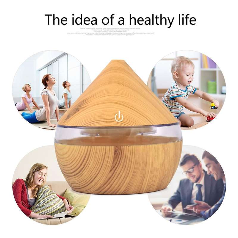 Cool Mist Humidifier 300ml Usb Air Humidifier, Light Wood Grain