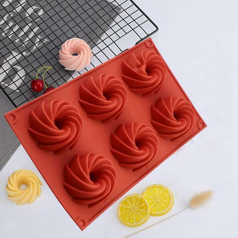 2 Pack 6 Hole Donut Swirl Cake Mold Diy Chocolate Cake Baking Mold
