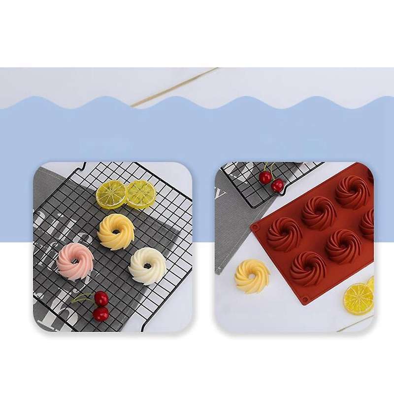 2 Pack 6 Hole Donut Swirl Cake Mold Diy Chocolate Cake Baking Mold