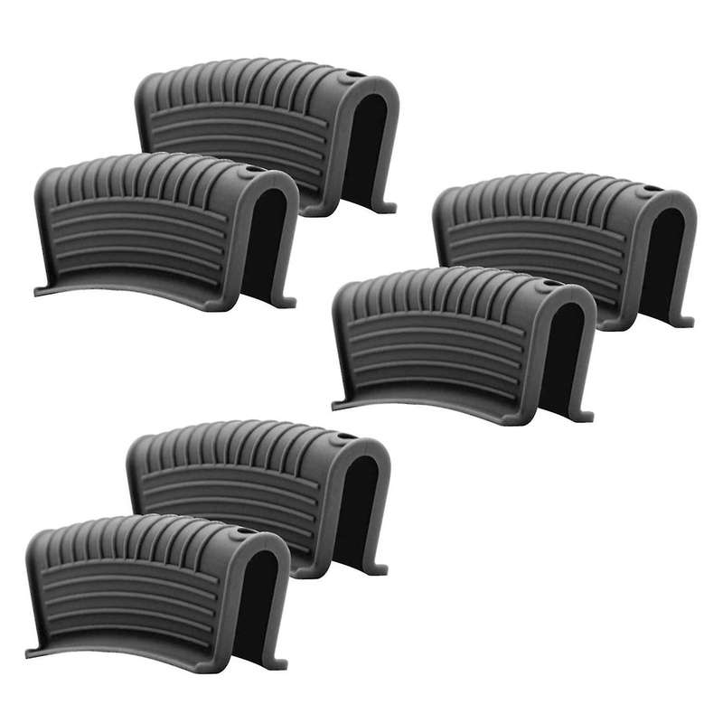 Silicone Pan Handle Cover Ear Clip Cast Iron Handle Holder,black,6pcs