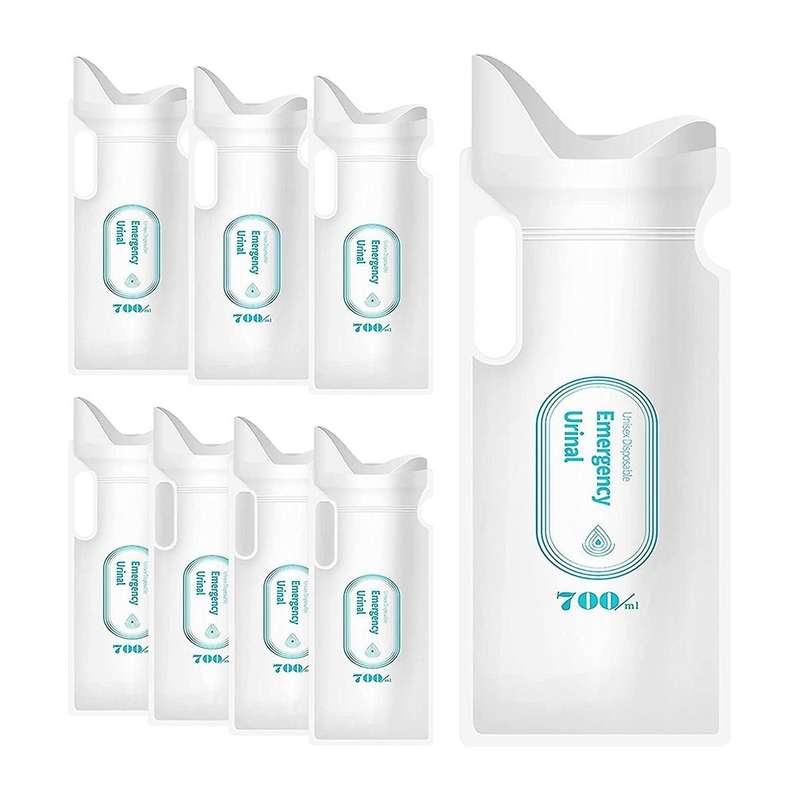 8pcs Disposable Urine Bags, 700ml Urine Bags for Man, Women