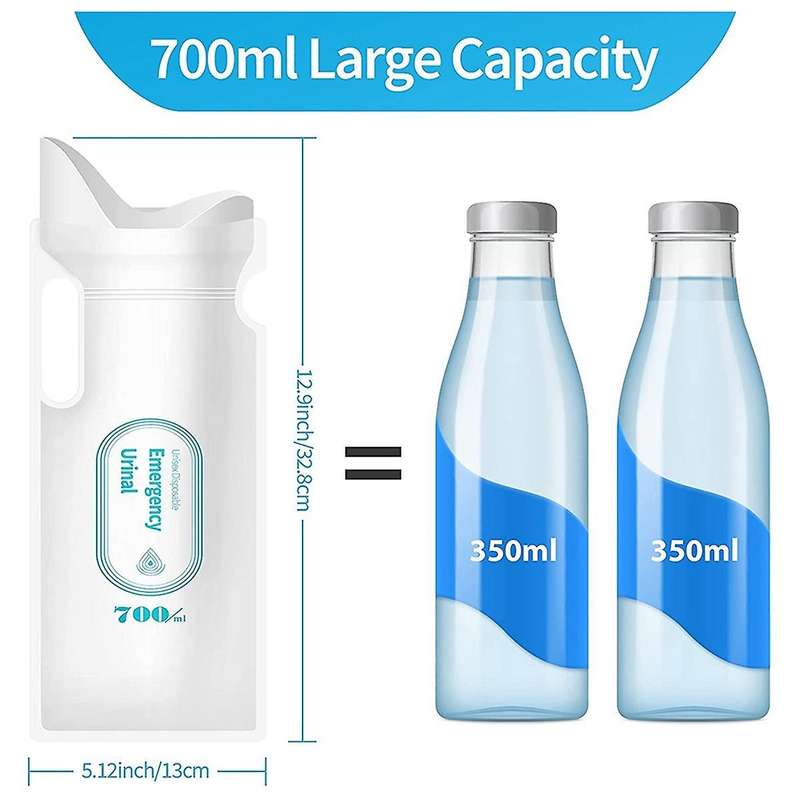 8pcs Disposable Urine Bags, 700ml Urine Bags for Man, Women