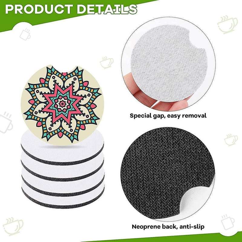 36 Pieces Sublimation Blanks Coaster 6.5 Inches White Blank Neoprene