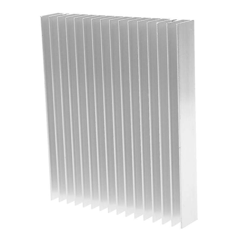 Silver Tone Aluminium Heat Diffuse Heat Sink Cooling Fin 120x100x18mm