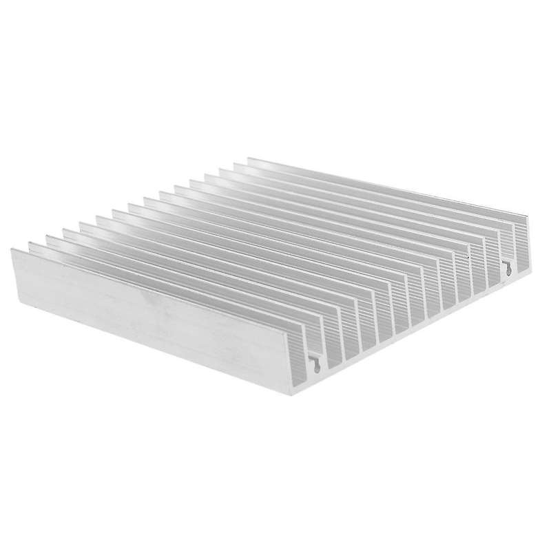 Silver Tone Aluminium Heat Diffuse Heat Sink Cooling Fin 120x100x18mm