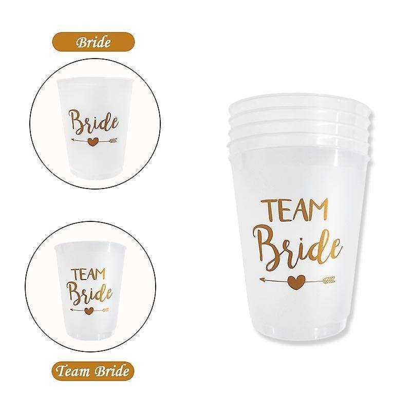 12pcs Team Bride Plastic Cup Hen Party Translucent Cups Set