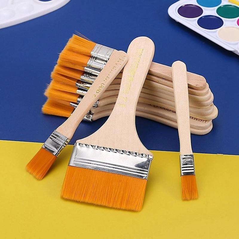 12 Pcs Flat Head Paint Brush Art Paintbrush Sets
