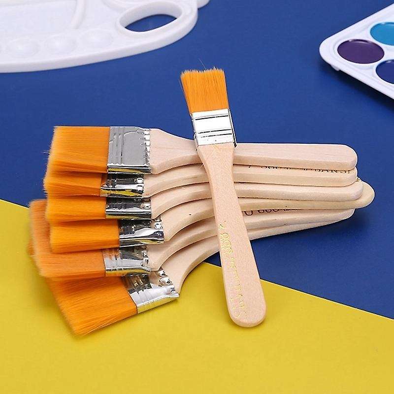12 Pcs Flat Head Paint Brush Art Paintbrush Sets