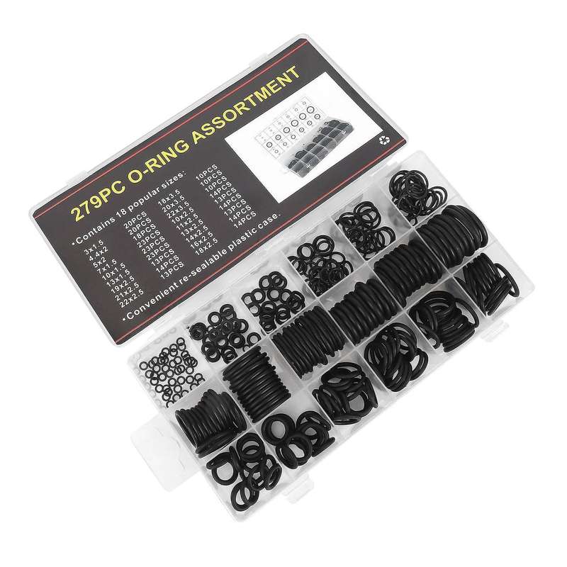 279 Pcs Rubber O-ring Gasket Ring Assortment Kits