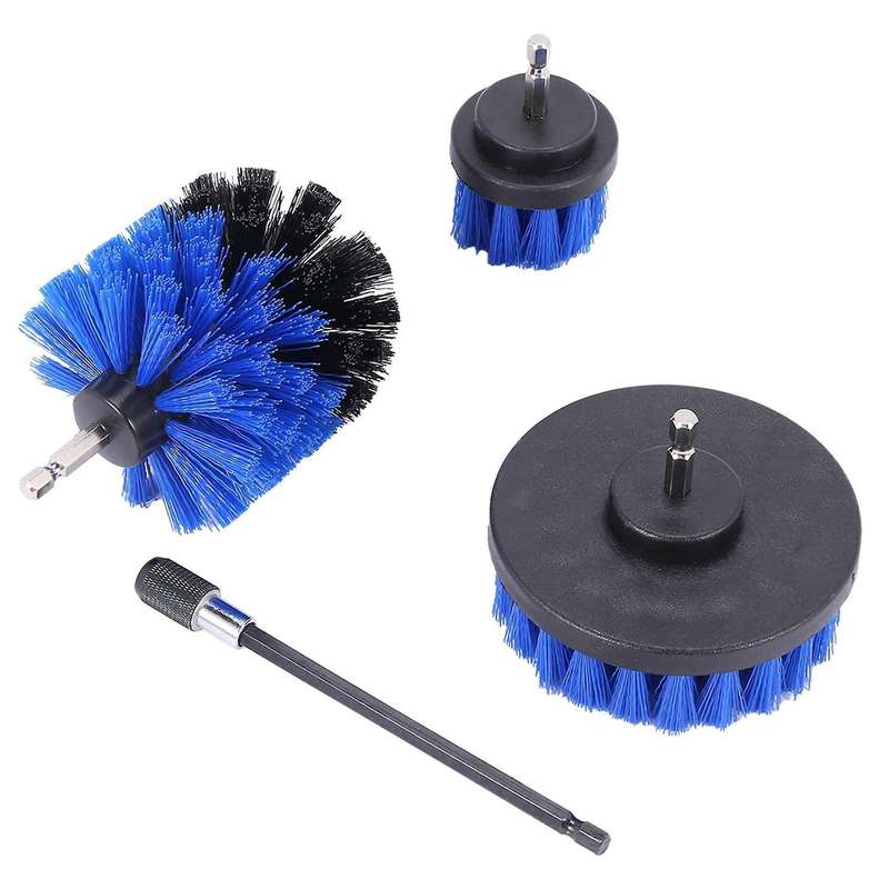 Drill Brush Power Scrubber Brush Extended Long Attachment Set Blue