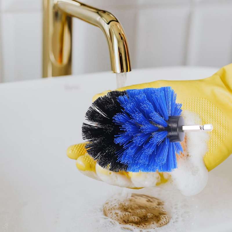 Drill Brush Power Scrubber Brush Extended Long Attachment Set Blue