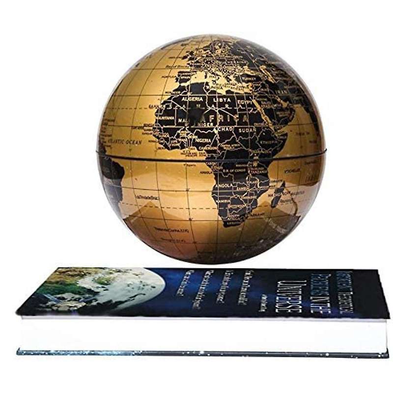 Magnetic Floating Auto-rotation Rotating 6inch Gold Globe Eu Plug