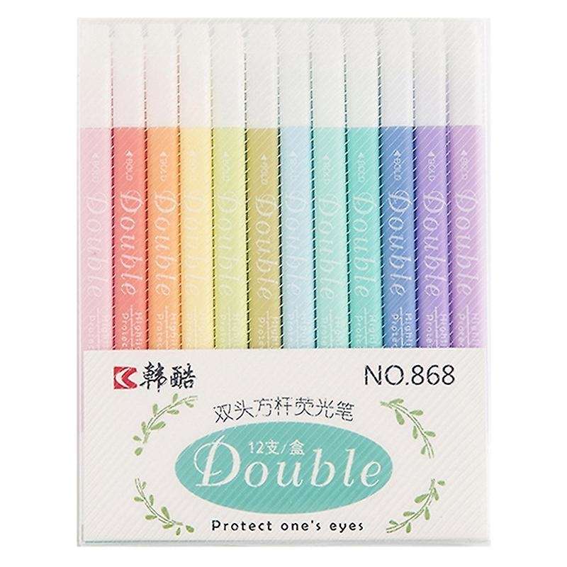 Hk 868 Double-ended Painting Round Head Square Color Highlighter Set