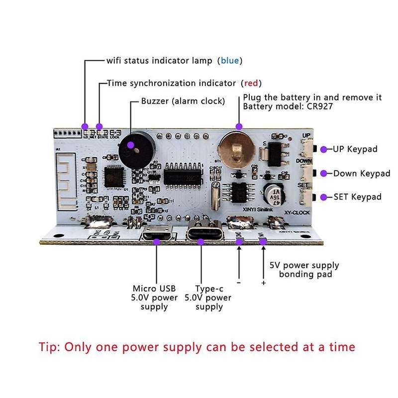 Wifi Time Service Clock Module Automatic Clock Diy Time Service Green
