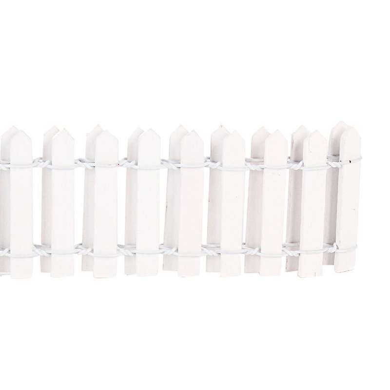 2pcs Wooden Fencing Wood Barrier Diy Mini Landscape Fairy White