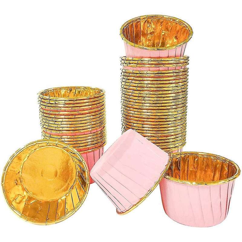Foil Cupcake Baking Cups,cupcake Liners Ramekin Cup,for Parties Pink
