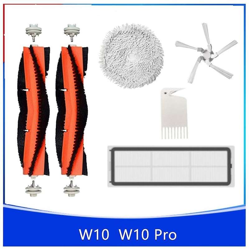 6pcs for Xiaomi W10/w10 Pro Main Side Brush Mop Cloth Hepa Filter Kit