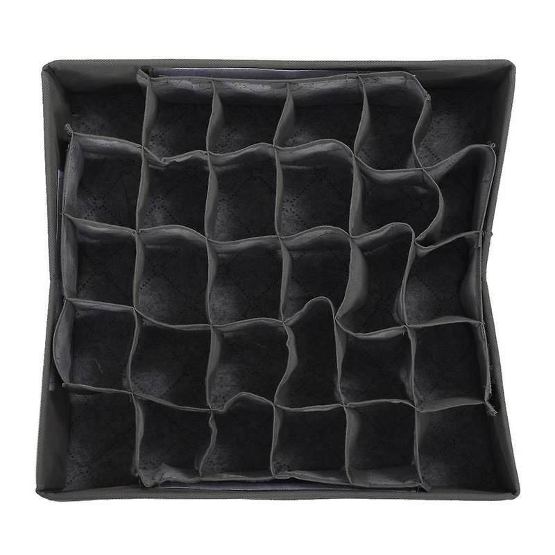 30 Cell Bamboo Charcoal Underwear Bar Ties Socks Drawer Closet Organizer Storage Box