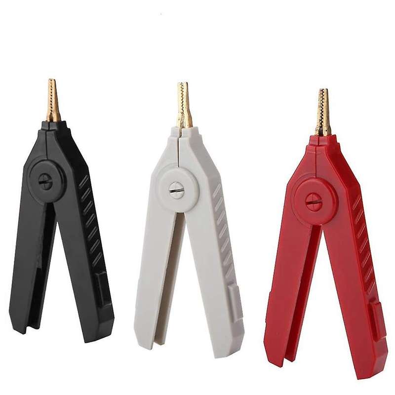 3pcs Lcr Kelvin Test Clip 20a Gold Plating Copper Alligator Clamps