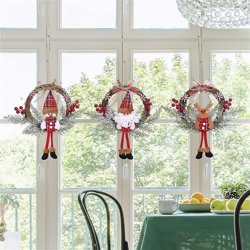 Artificial Christmas Wreath for Front Door Wall, Elk(small)