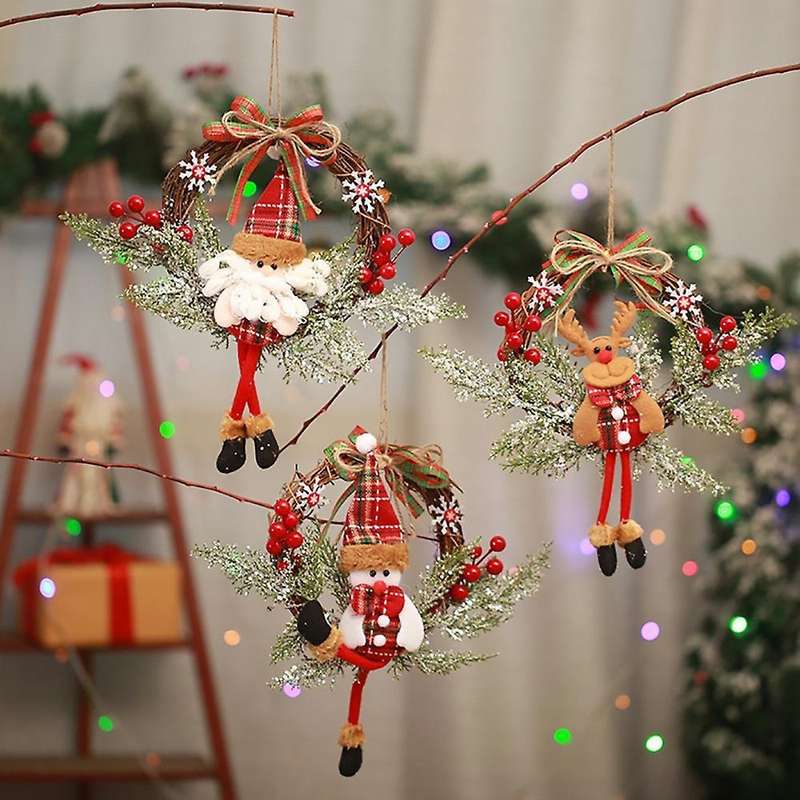 Artificial Christmas Wreath for Front Door Wall, Elk(small)