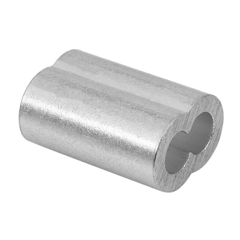 50pcs 15mm Aluminum Hourglass Ferrules Sleeve Crimp for 3mm Wire Rope