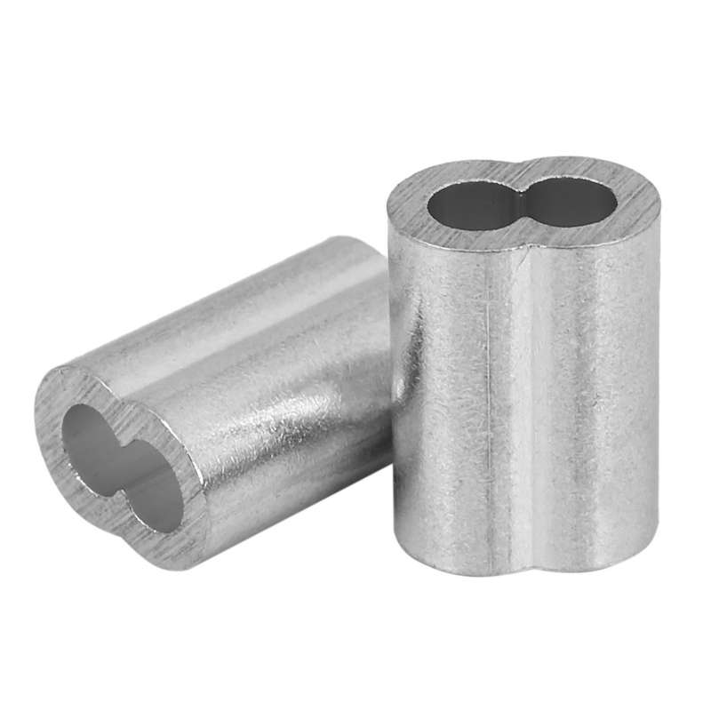 50pcs 15mm Aluminum Hourglass Ferrules Sleeve Crimp for 3mm Wire Rope