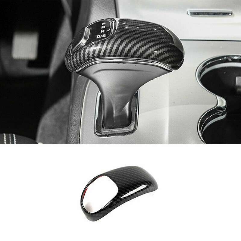 Carbon Fiber Gear Shift Knob Shifter Lever Cover Trim Decoration