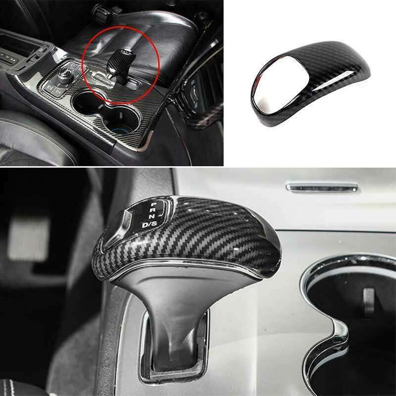 Carbon Fiber Gear Shift Knob Shifter Lever Cover Trim Decoration