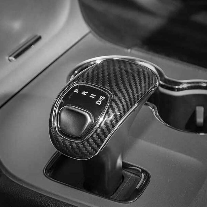 Carbon Fiber Gear Shift Knob Shifter Lever Cover Trim Decoration