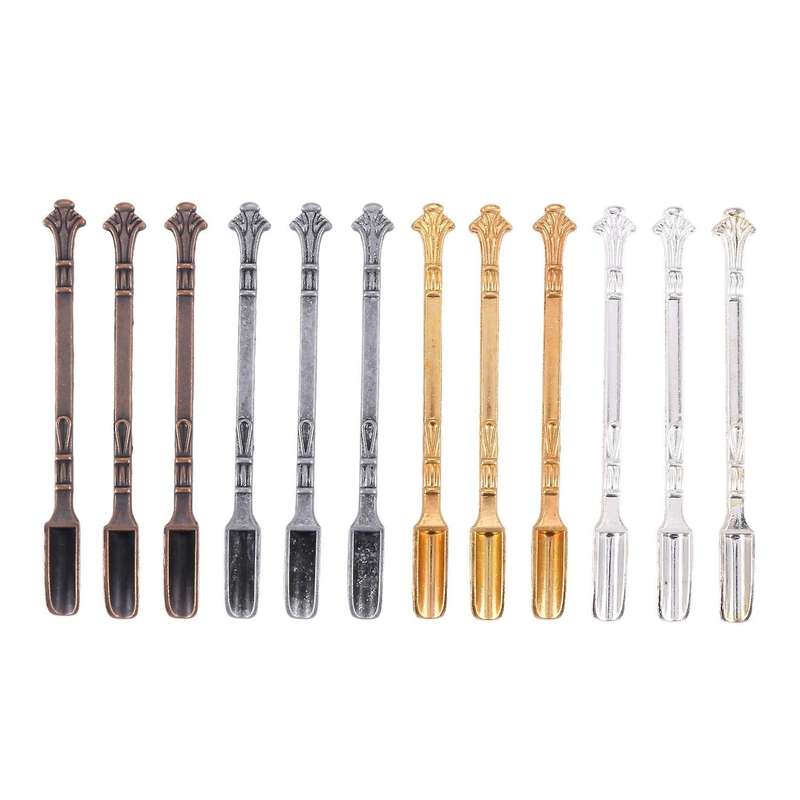 12 Pieces Snuff Spoon Mini Shovel, Tableware Charm, for Filling Vials