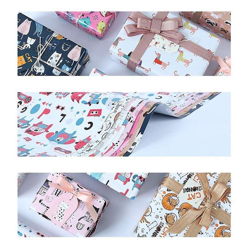 Party Wrapping Paper 9pcs,present Gift Wrapping Paper for Kids