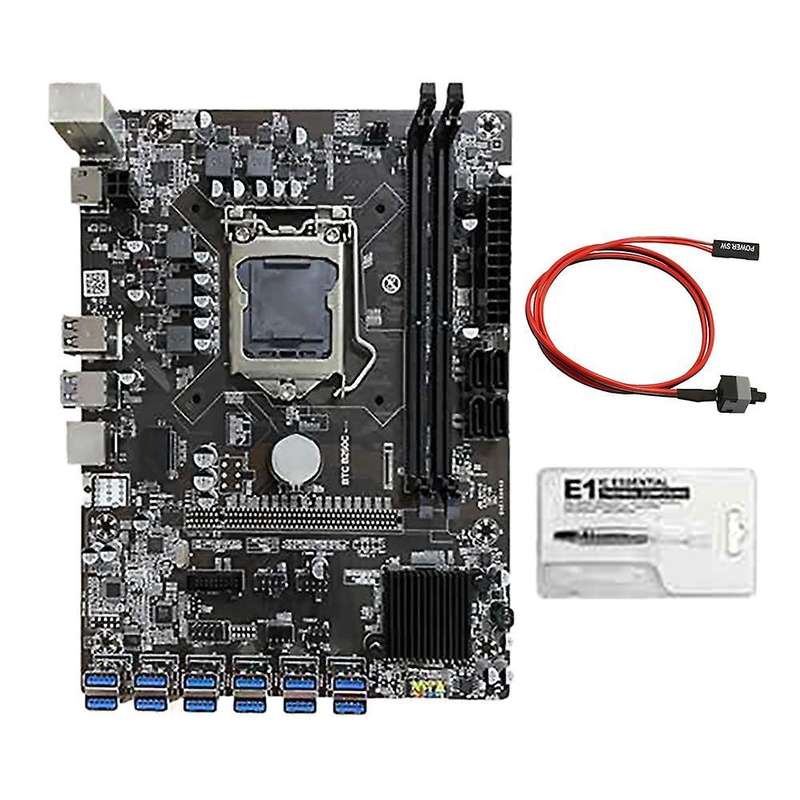 B250c Mining Motherboard with Thermal Grease+switch Cable Lga1151