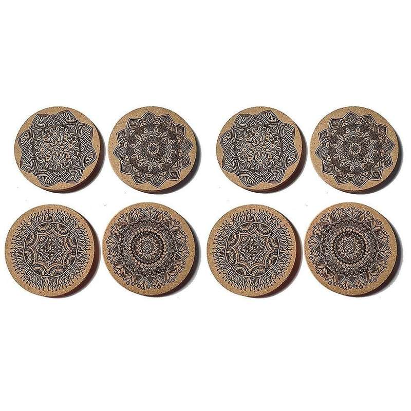 Extra Thick Cork Coasters with Holder,farmhouse Coasters for Coffee