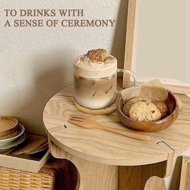 Extra Thick Cork Coasters with Holder,farmhouse Coasters for Coffee