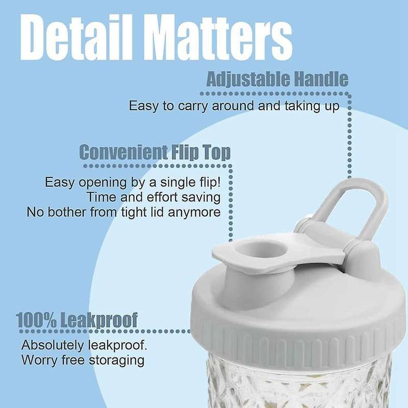 3 Pcs Leak-proof Flip-top Lid for Wide Mouth Mason Jar (without Jar )