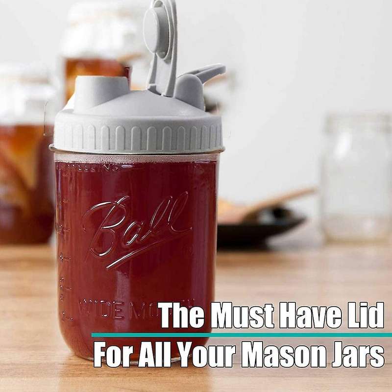3 Pcs Leak-proof Flip-top Lid for Wide Mouth Mason Jar (without Jar )
