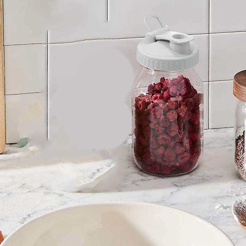 3 Pcs Leak-proof Flip-top Lid for Wide Mouth Mason Jar (without Jar )