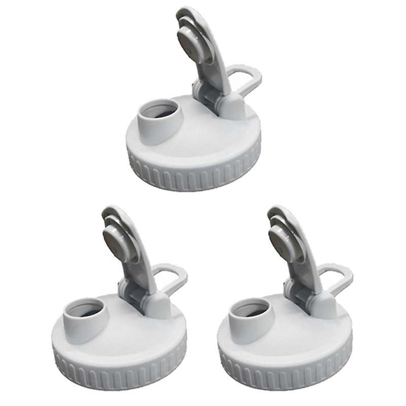 3 Pcs Leak-proof Flip-top Lid for Wide Mouth Mason Jar (without Jar )