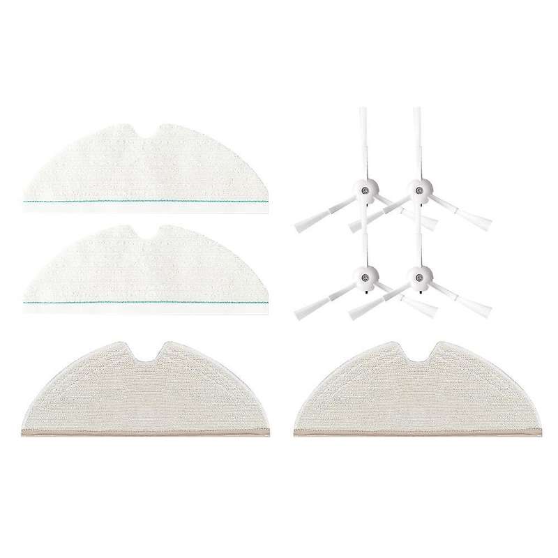 8pcs for Roborock T8/ Q7 Max / Max+ Washable Mop Cloth Side Brush