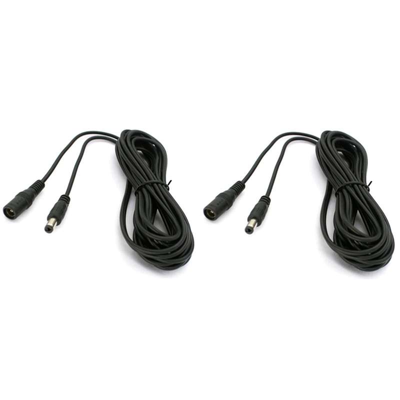 2 Pcs Dc Power Extension Cable 5.5x2.1mm 5v/12v/24v Led Strip 5 Meter