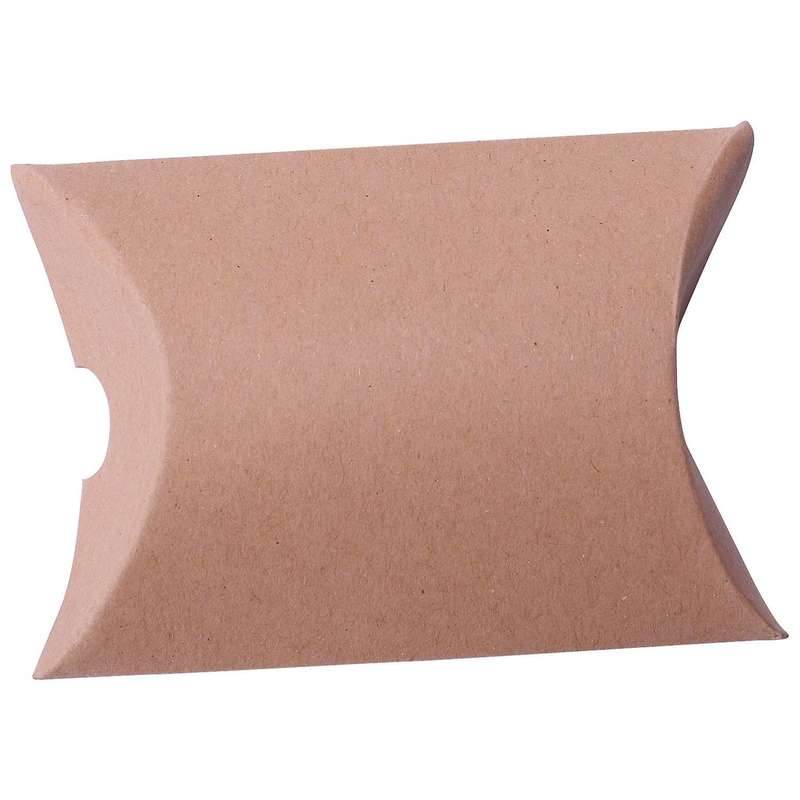 52x Wedding Favor Box Paper Pillow Party Cake Candy Bag Brown